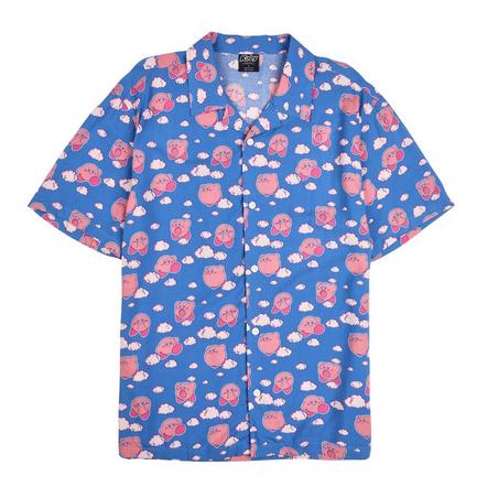 Kirby Pastel Cloud Print Woven Unisex Button-Up Exclusivité Games Zone